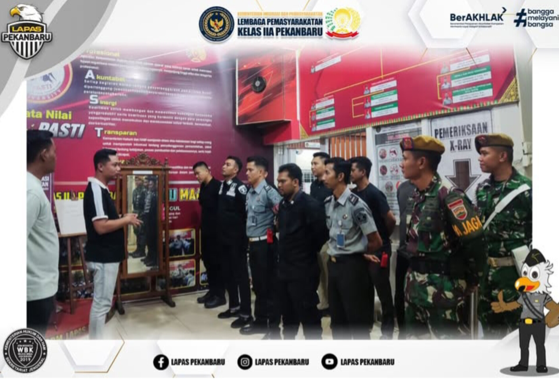 Konsisten Berantas Peredaran Gelap Narkoba dan Handphone, Lapas Pekanbaru Bersinergi Dengan TNI Gelar Razia Gabungan