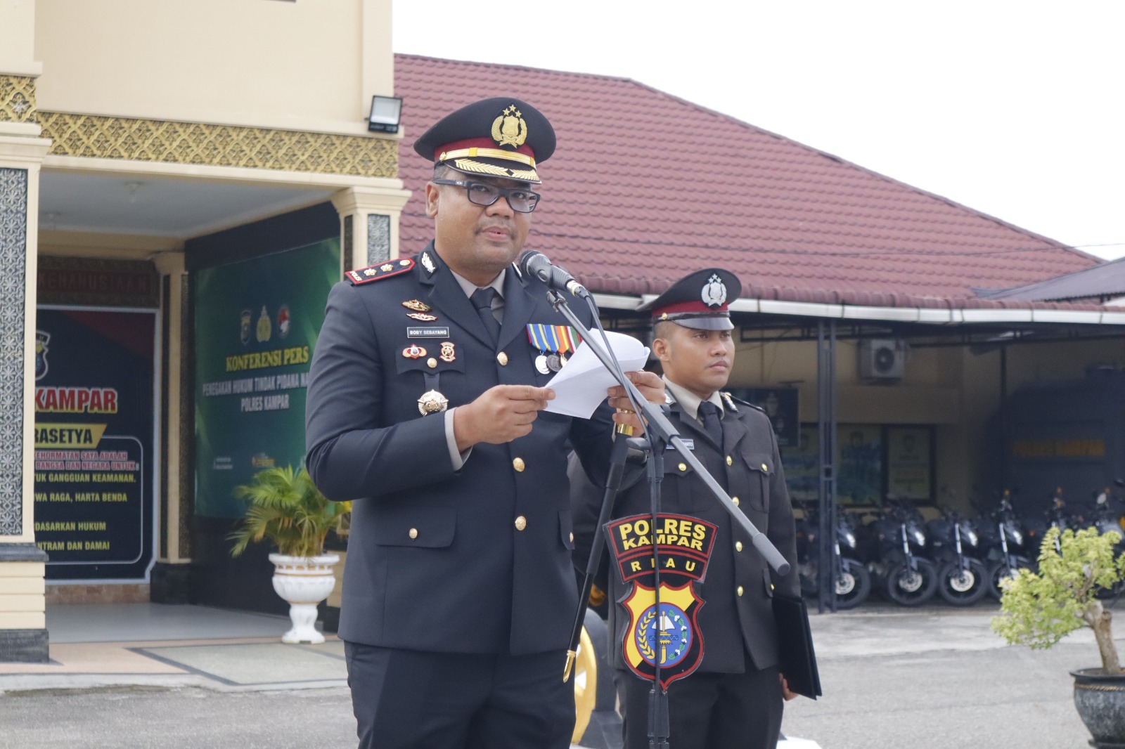Kapolres Kampar Pimpin Upacara Hari Pahlawan, Teladani Semangat Perjuangan