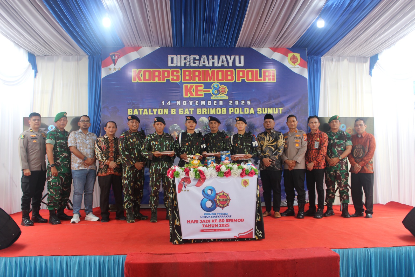 Syukuran HUT ke-80 Korps Brimob Polri di Batalyon B Tebing Tinggi Berlangsung Khidmat