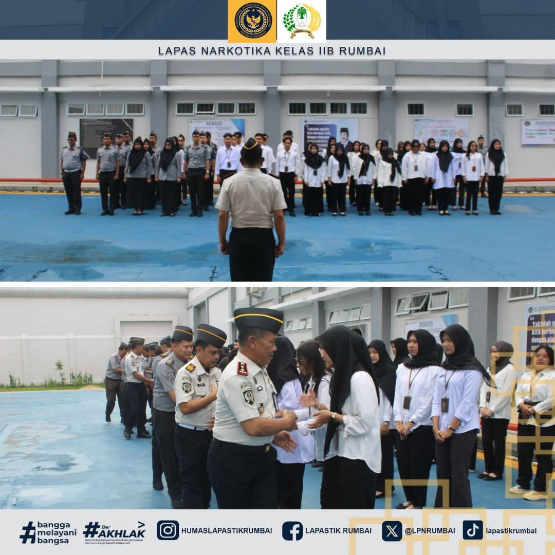 Tingkatkan Kewaspadaan Terhadap Bencana, Kalapas Narkotika Rumbai Pimpin Apel Pagi