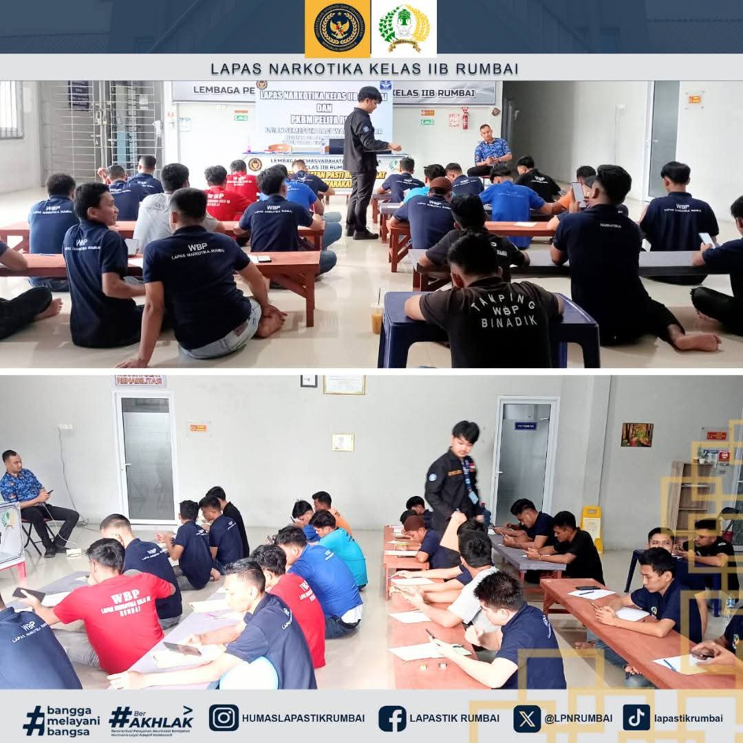 Warga Binaan Lapas Narkotika Rumbai Ikuti Ujian Semester Ganjil Program PKBM