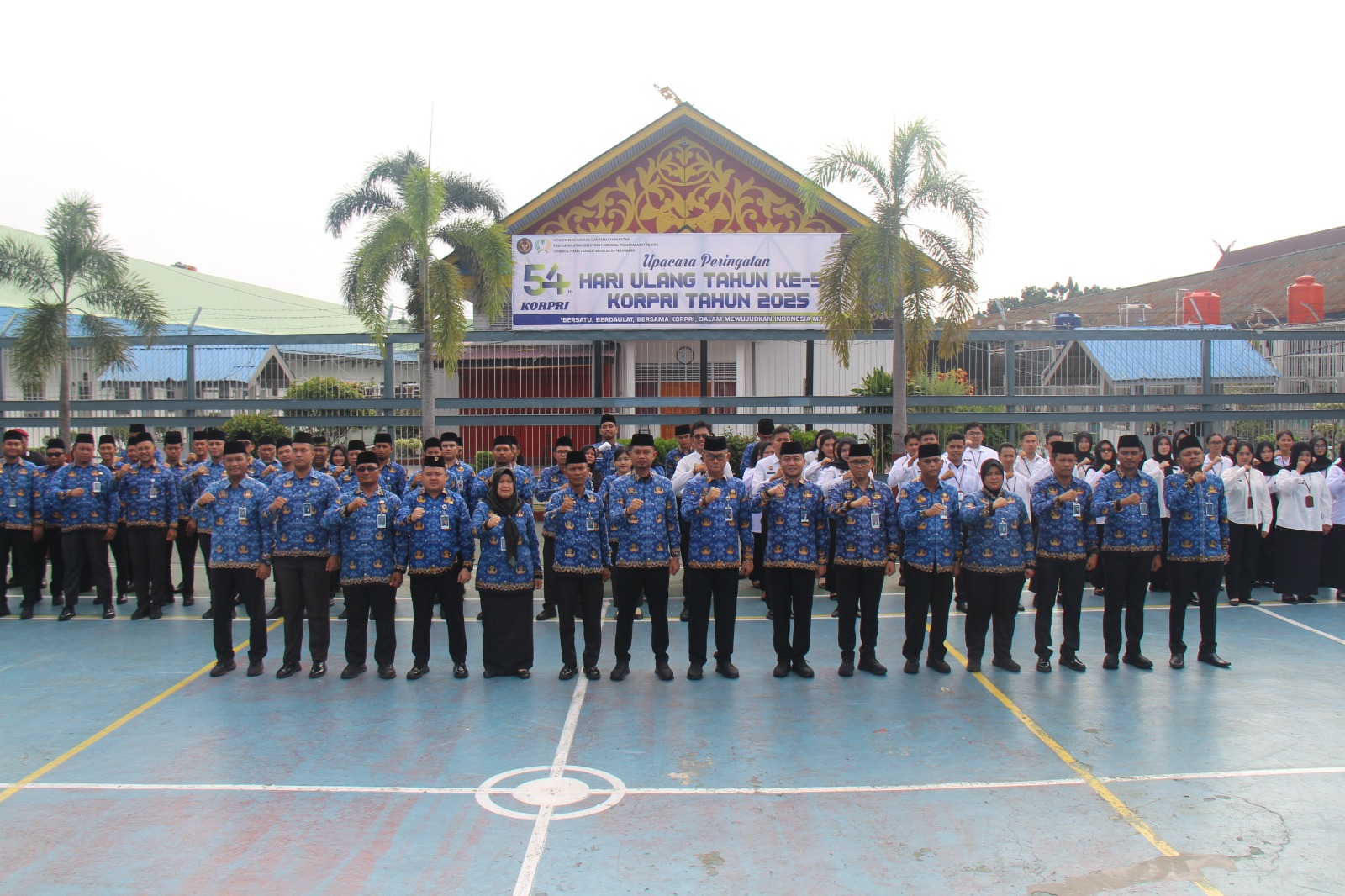 Bersatu dan Berdaulat Menuju Indonesia Maju, Lapas Pekanbaru Laksanakan Upacara Peringatan HUT Ke-54 KORPRI