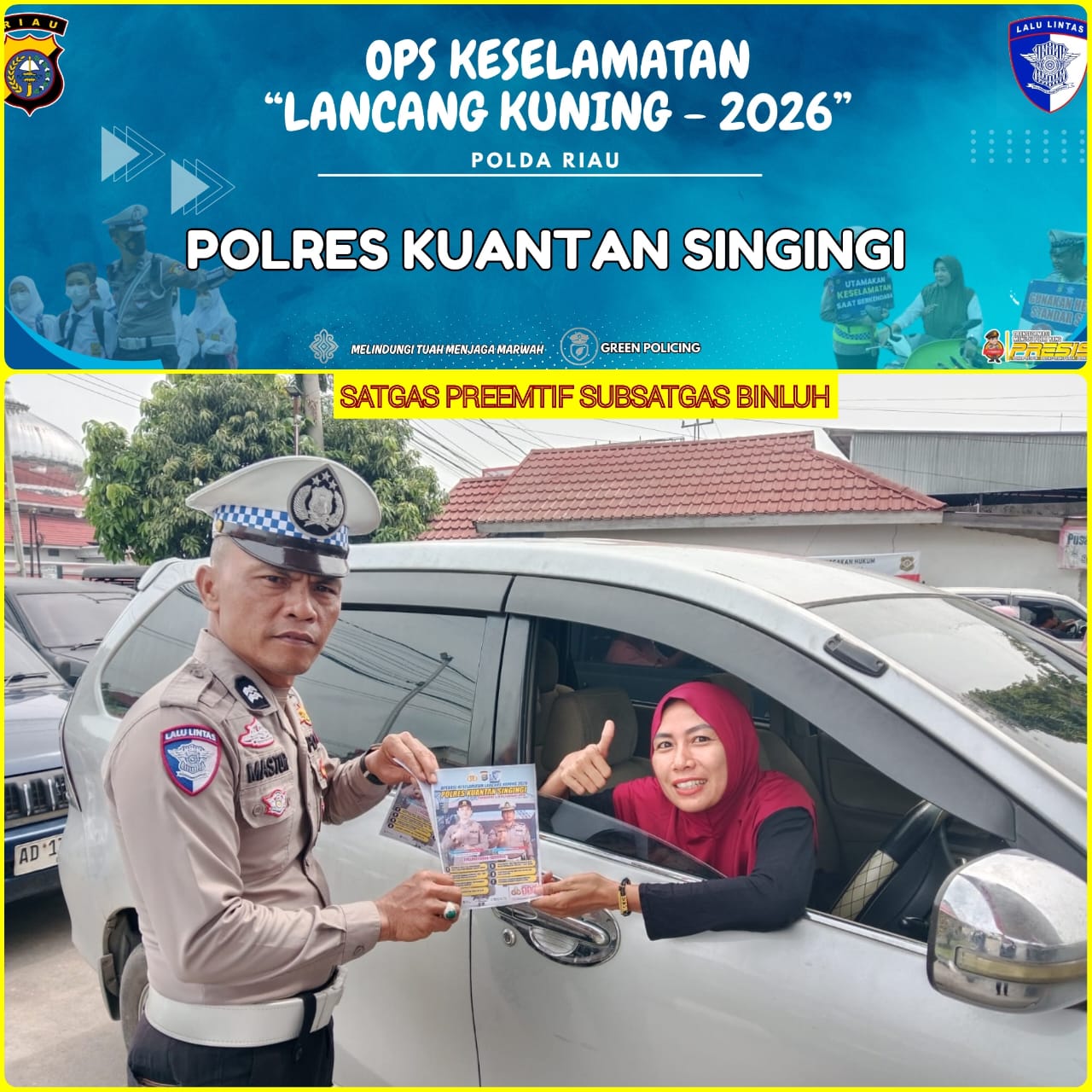Sentuh Masyarakat Secara Humanis, Polres Kuansing Edukasi Keselamatan Lalu Lintas Lewat Ops Keselamatan LK 2026