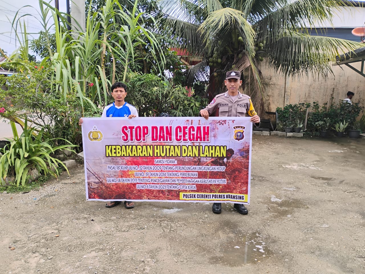 Cegah Karhutla, Polsek Jajaran Polres Kuansing Gencarkan Sosialisasi Dan Patroli