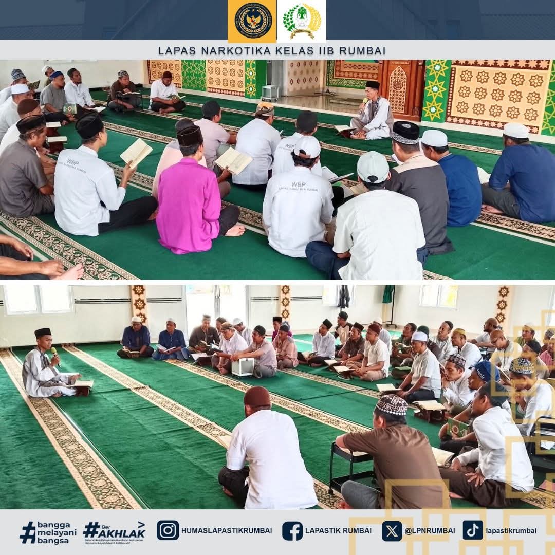 Semangat Santri Binaan Lapas Narkotika Rumbai Dalami Al-Qur’an Di Masjid At-Taubah