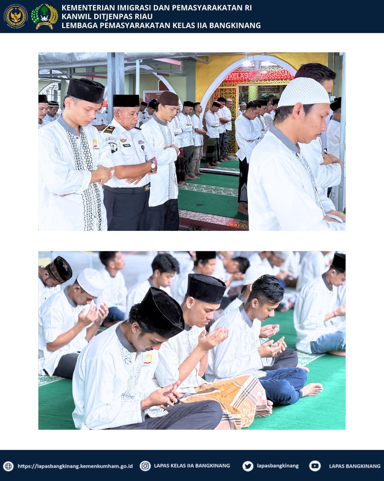 Khidmat Dan Penuh Makna, Warga Binaan Lapas Bangkinang Laksanakan Shalat Idul Fitri 1447 H