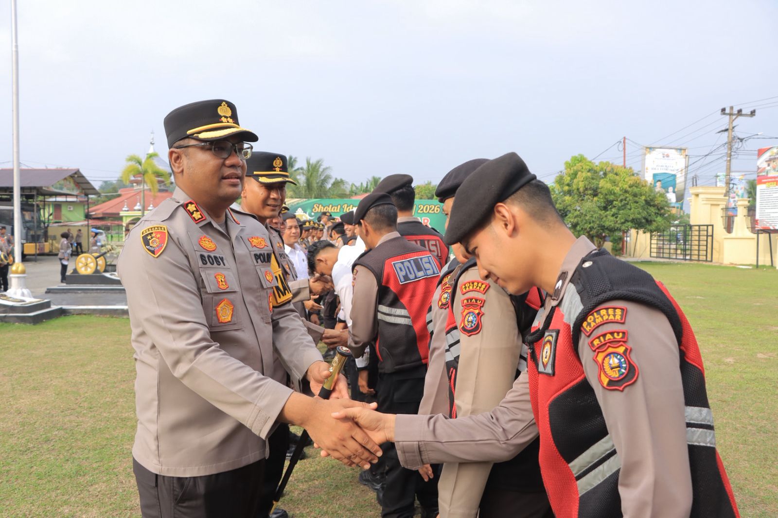 Kapolres Kampar Gelar Halal Bihalal Bersama Personil Usai Apel Pagi