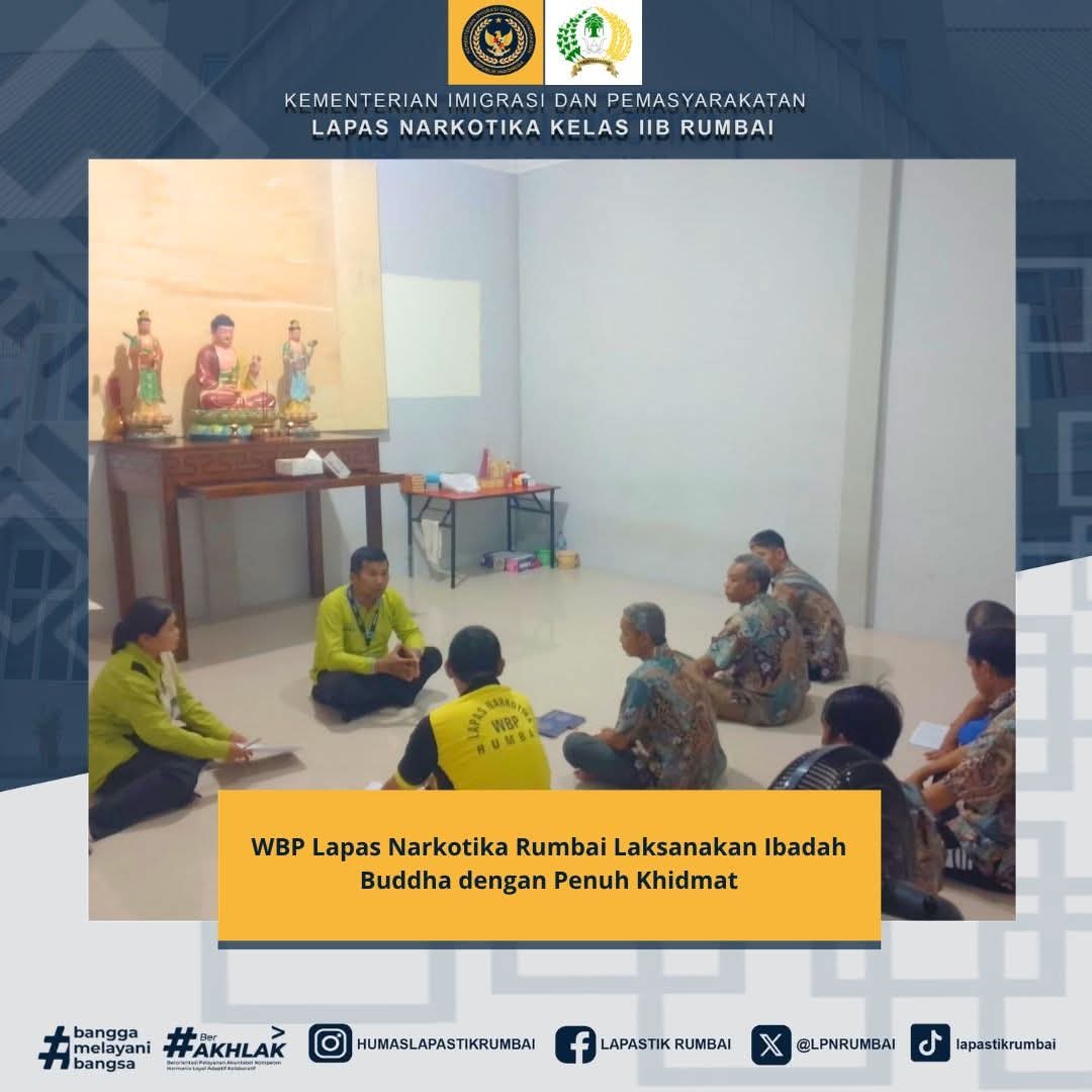 WBP Lapas Narkotika Rumbai Laksanakan Ibadah Buddha Dengan Penuh Khidmat